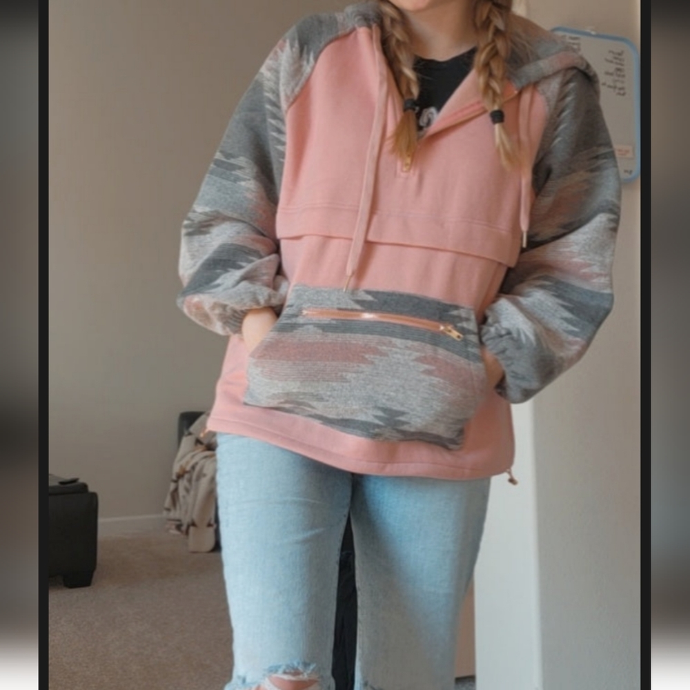 Oversized aztec hoodie